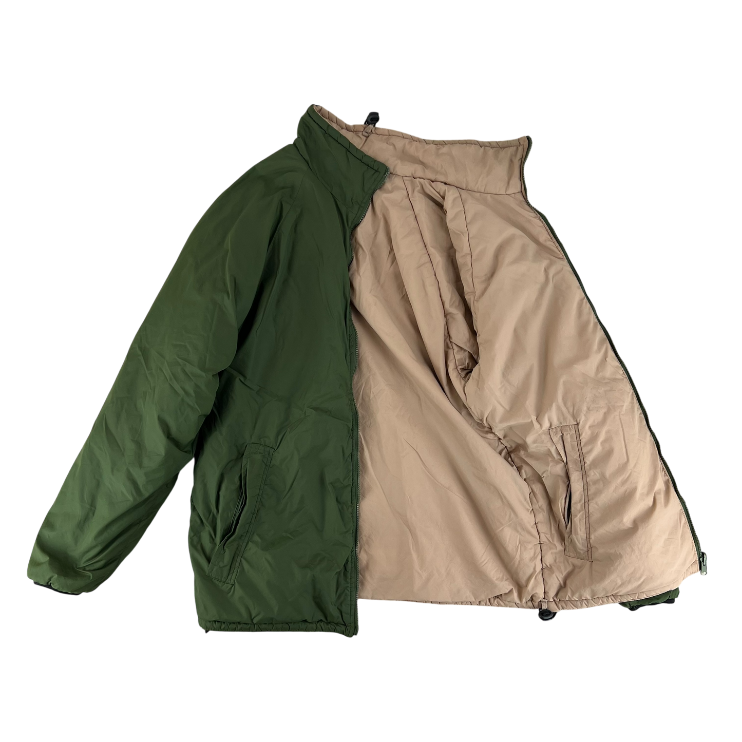 British Army Reversible Thermal Olive Green / Tan Quilted Jacket - Small
