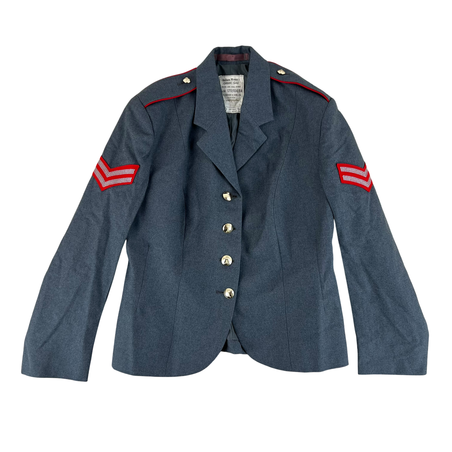 British Army Women's Grey Dress Jacket - QARANC - Medium 170/104