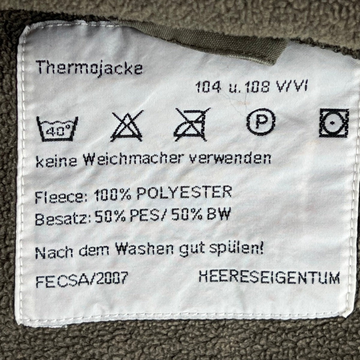 Austrian Army Olive Fleece Cardigan - Large 104-108 V/VI