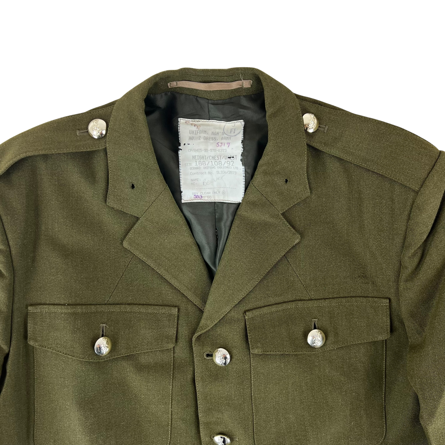 British Army 1980 Pattern No. 2 Olive Green Dress Jacket - REME - Medium 188/108