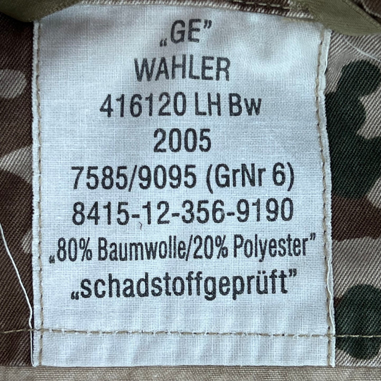 German Army Tropentarn Camouflage Field Shirt / Jacket - Medium GrNr6