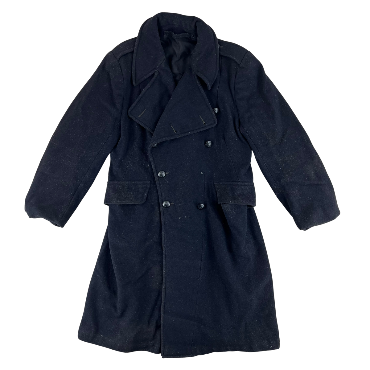 British Army 50s Civil Defence Black Greatcoat - Medium