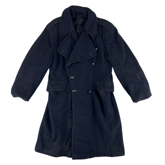 British Army 50s Civil Defence Black Greatcoat - Medium