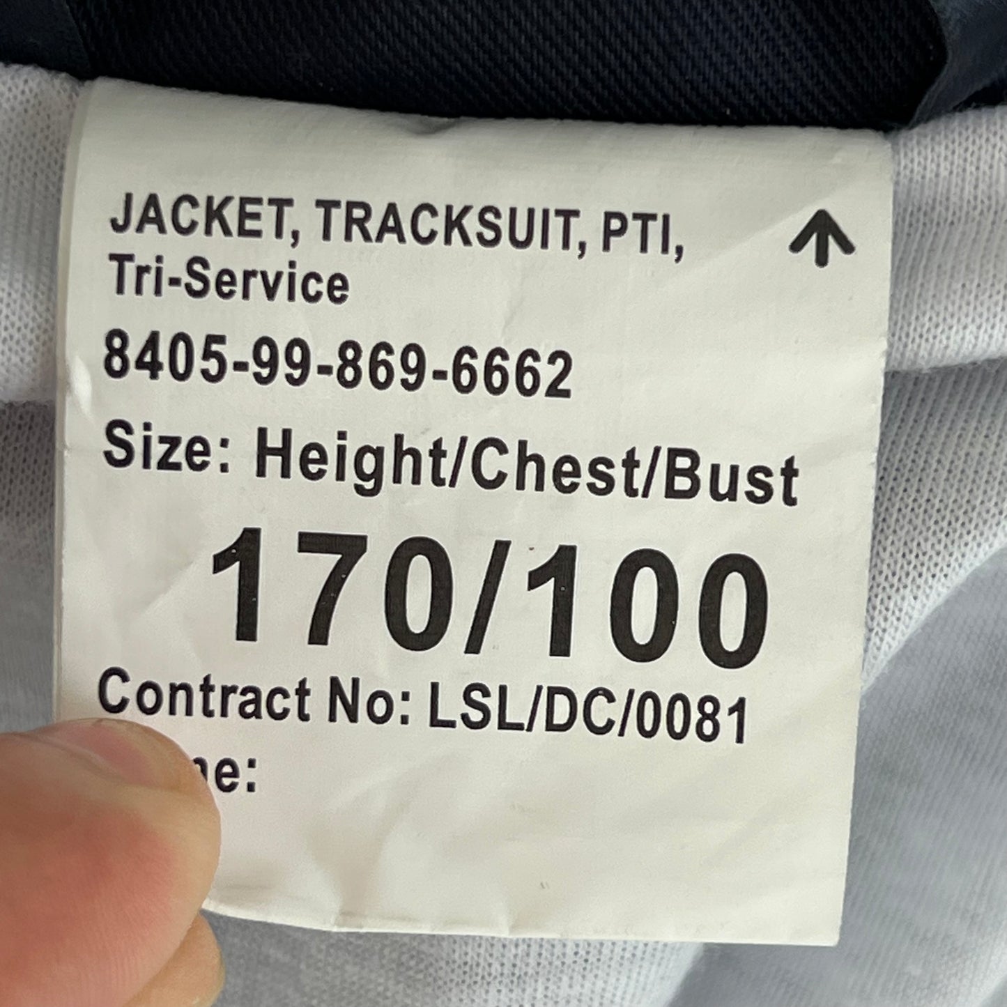 British Army / Tri-Services Navy Blue PTI Tracksuit Top Jacket - Medium 170/100