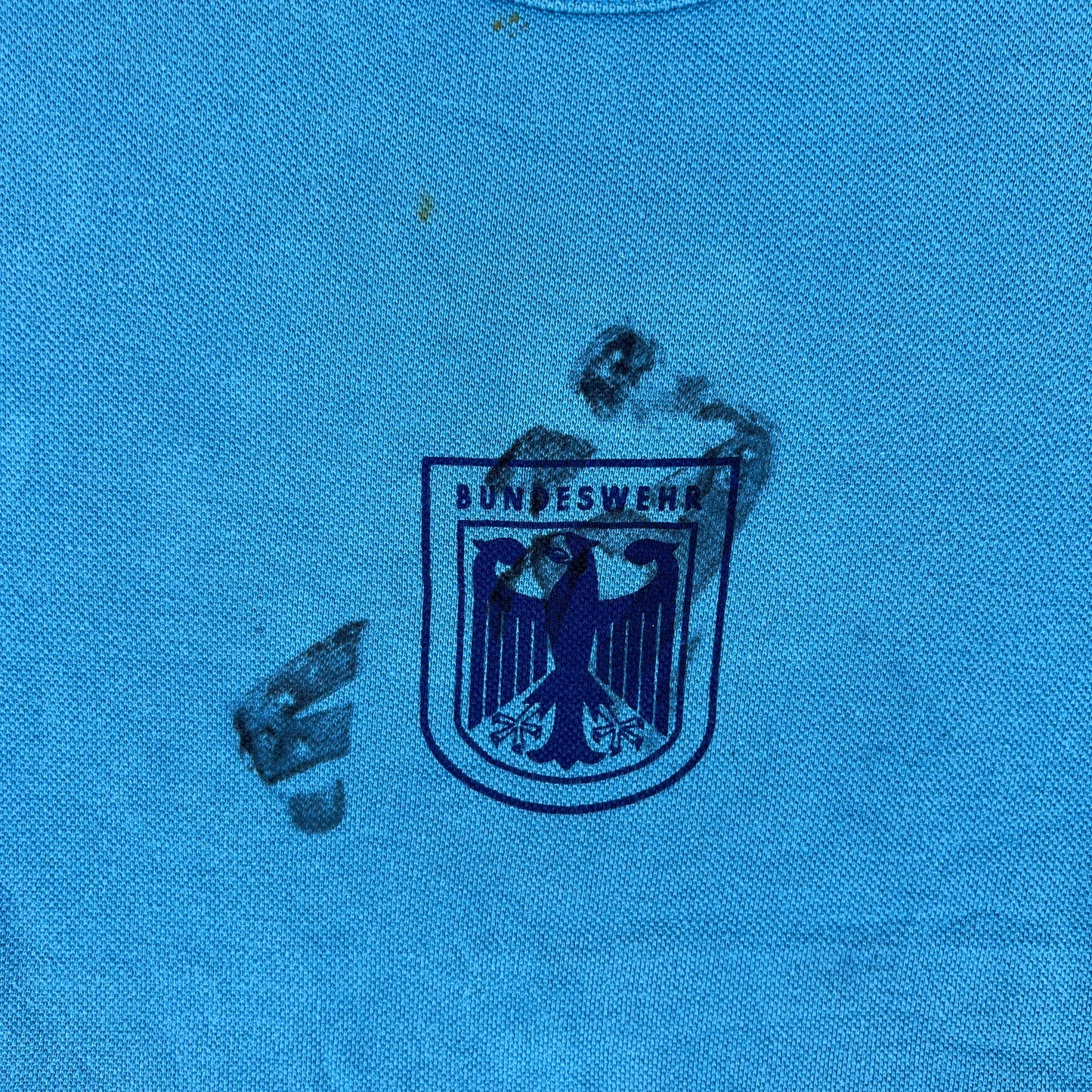 West German Army 70s Blue Training T Shirt - Small