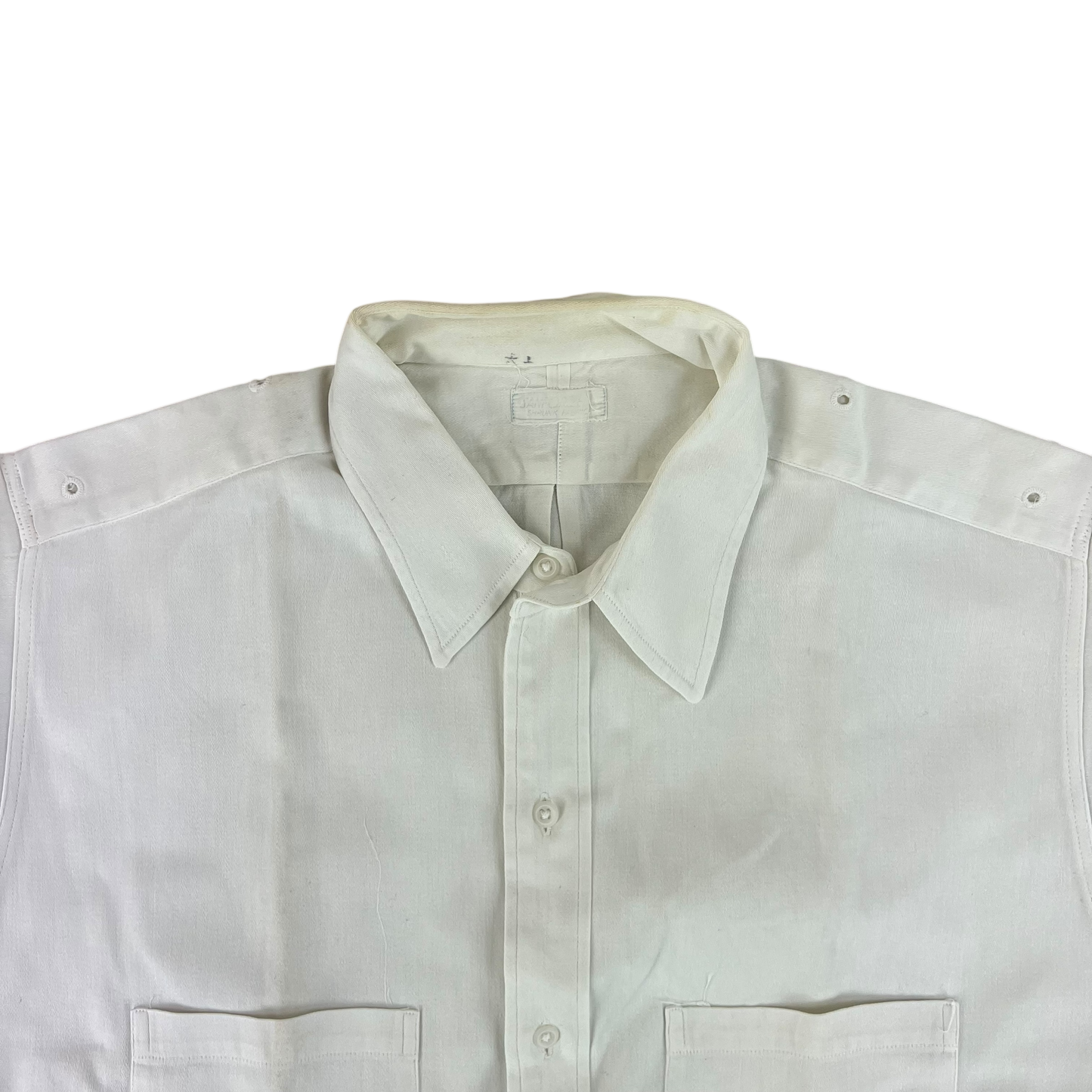 British Merchant Navy 50s Officer's Tropical Short Sleeve Shirt - Medium