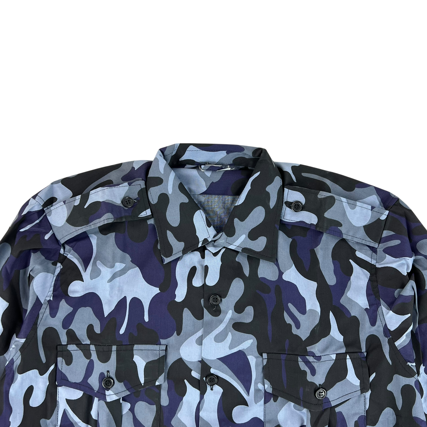 Romanian Army / Police M1990 Blue Leaf Camouflage Long Sleeve Shirt - Medium