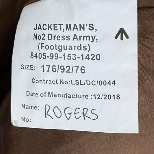 British Army No.2 FAD Dress Jacket - Coldstream Guards - Medium 176/92