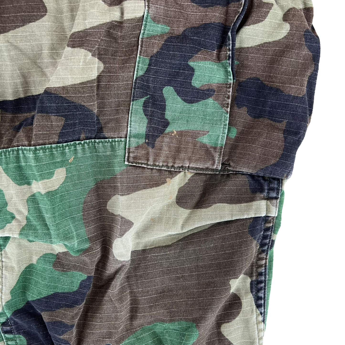 US Army Vintage M81 Woodland Camo Ripstop BDU Combat Trousers - W34 L26.5