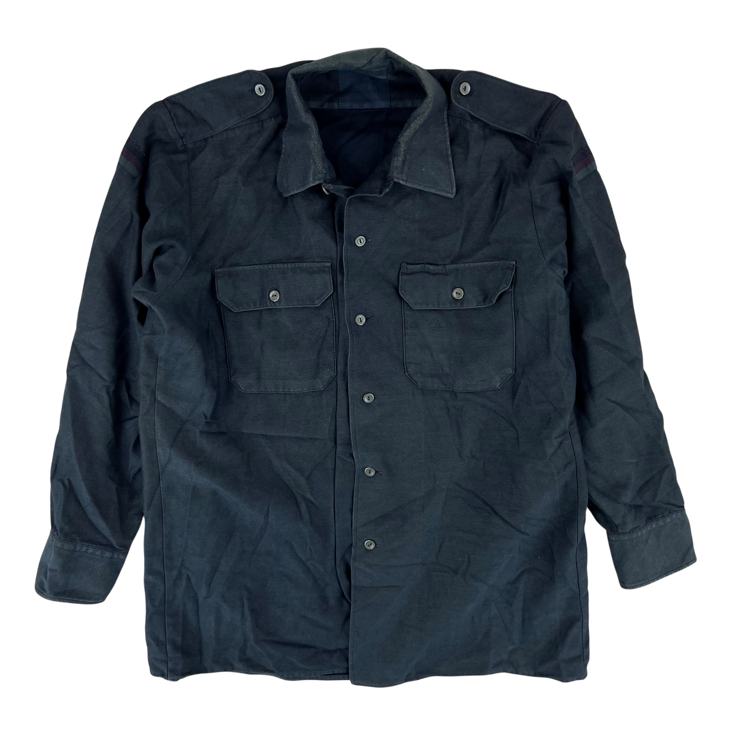 German Army Re-Dyed Black Long Sleeve Field Shirt - Large