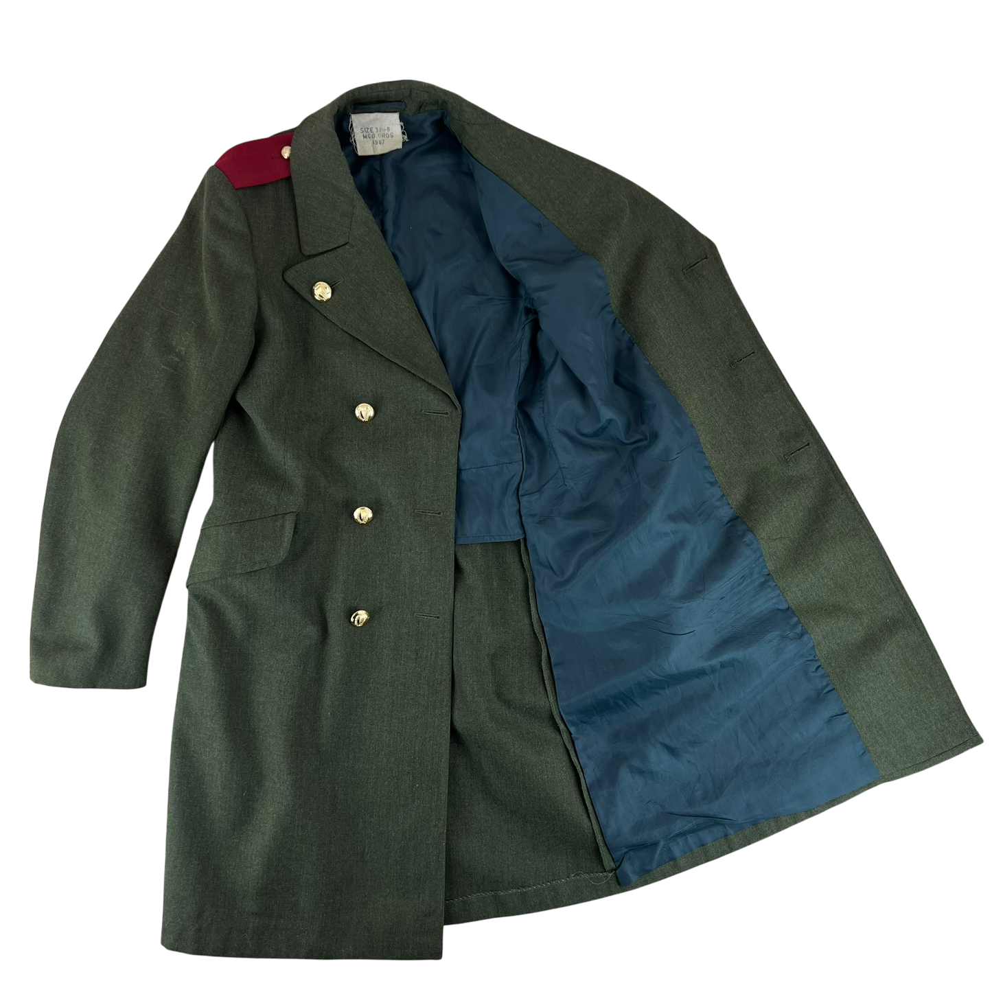 Irish Army 1980's Moss Green Greatcoat - Medium