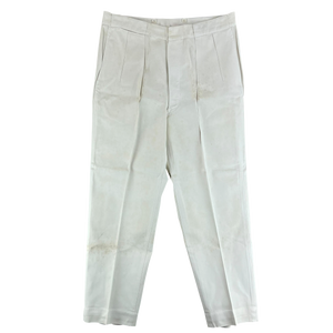 British Merchant Navy 50s Tropical White Trousers - W36 L30