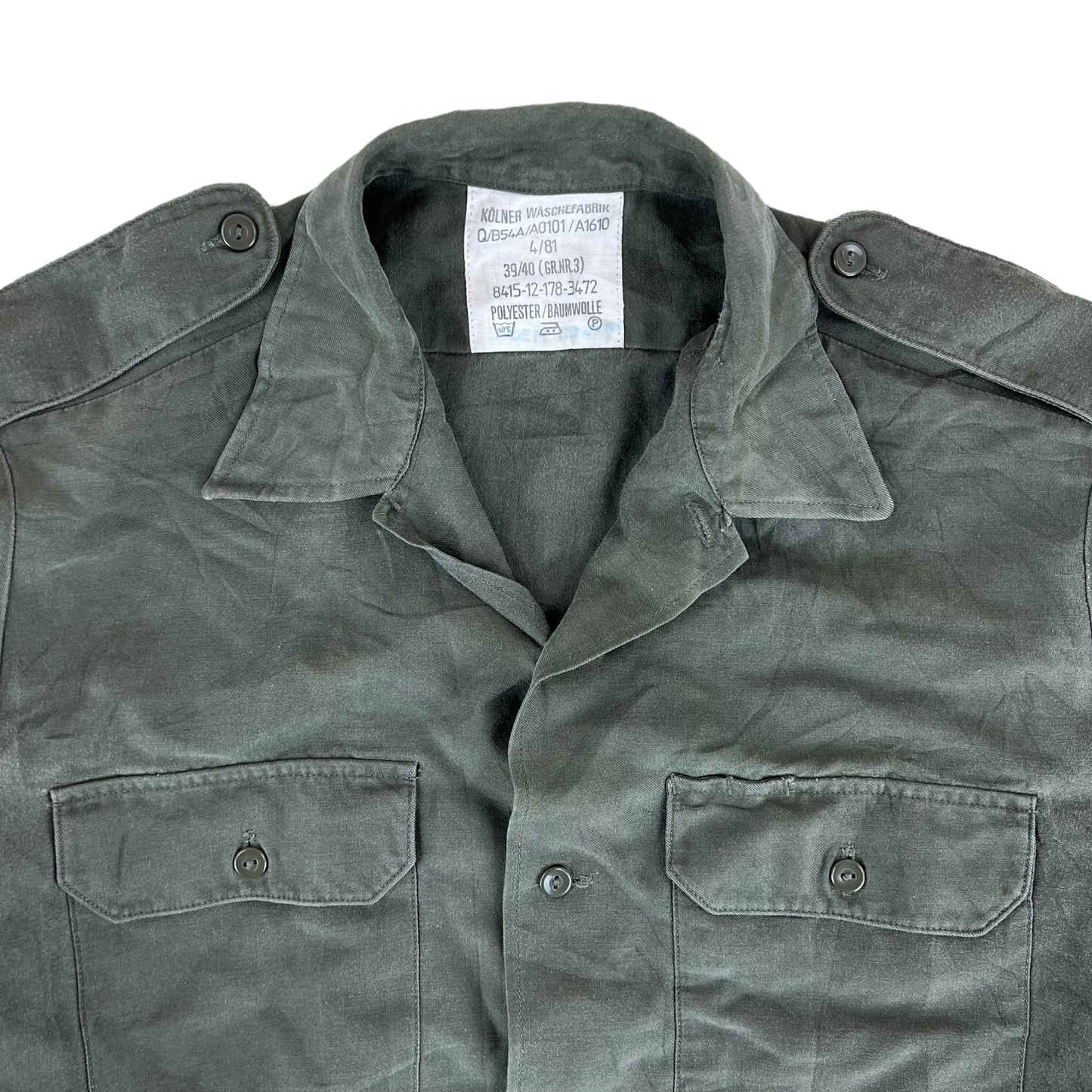 German Army Olive Green Long Sleeve Field Shirt - Medium 39/40