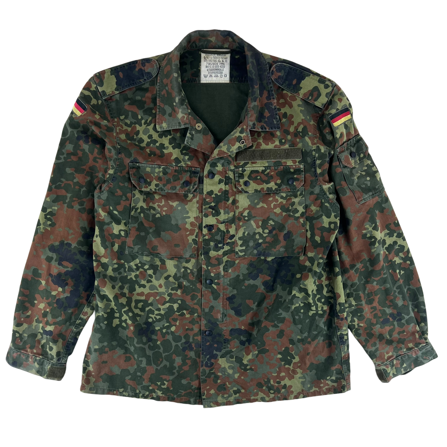 German Army Flecktarn Camouflage Long Sleeve Field Shirt - Large GrNr 9