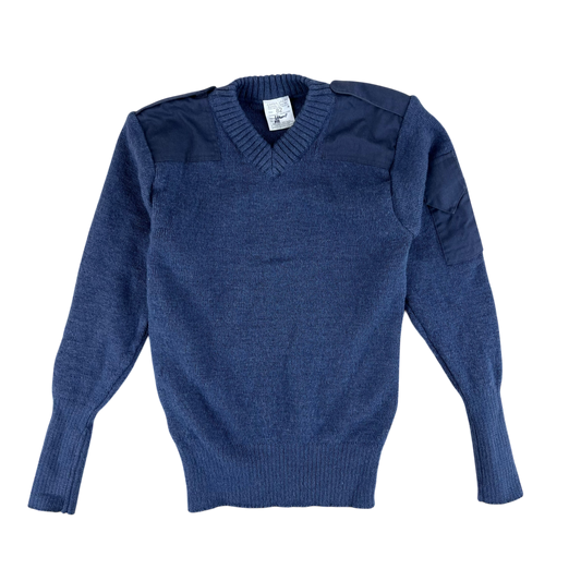 British RAF Wool V Neck Pullover Jersey Jumper - Small 82cm