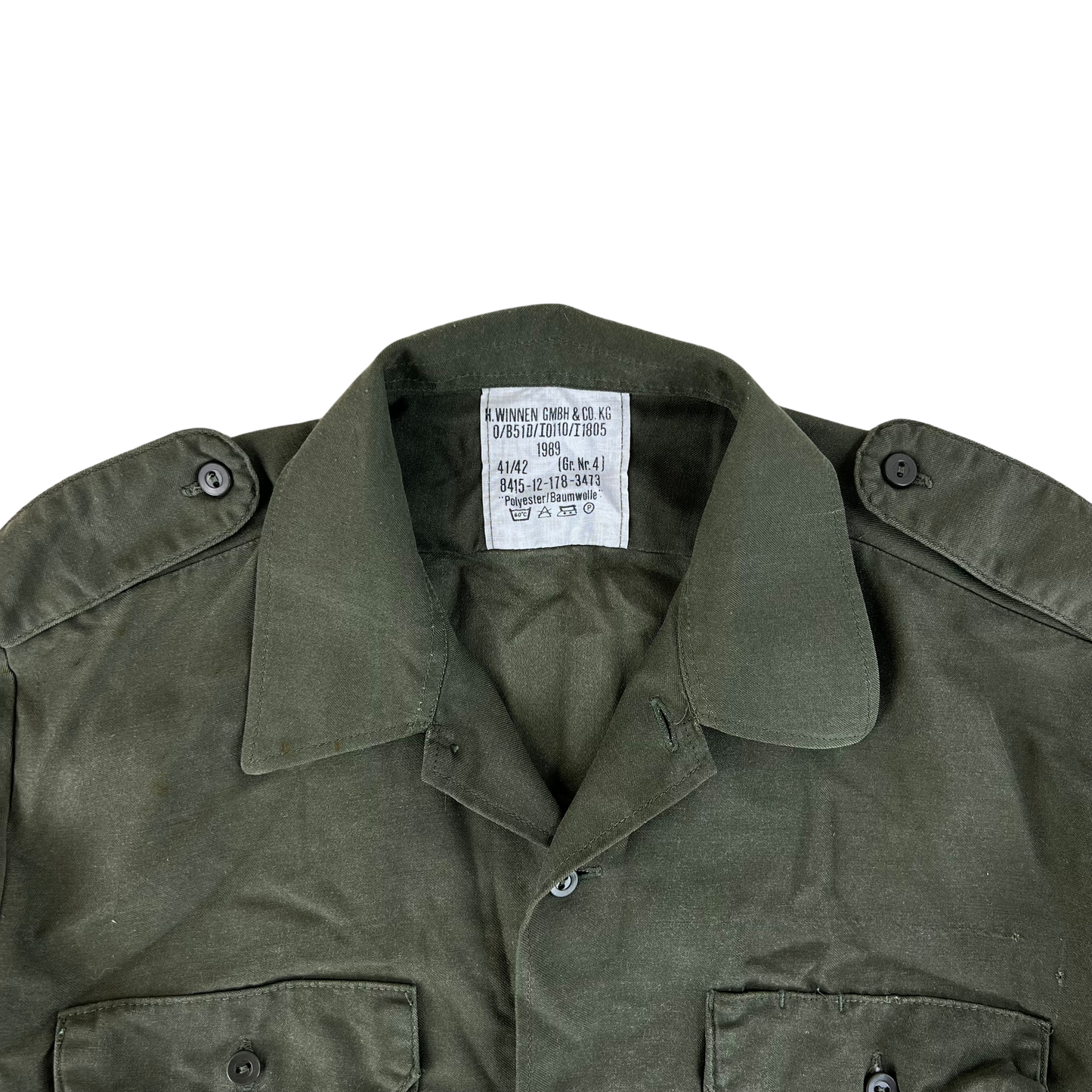 German Army Olive Green Long Sleeve Field Shirt - Large GrNr4