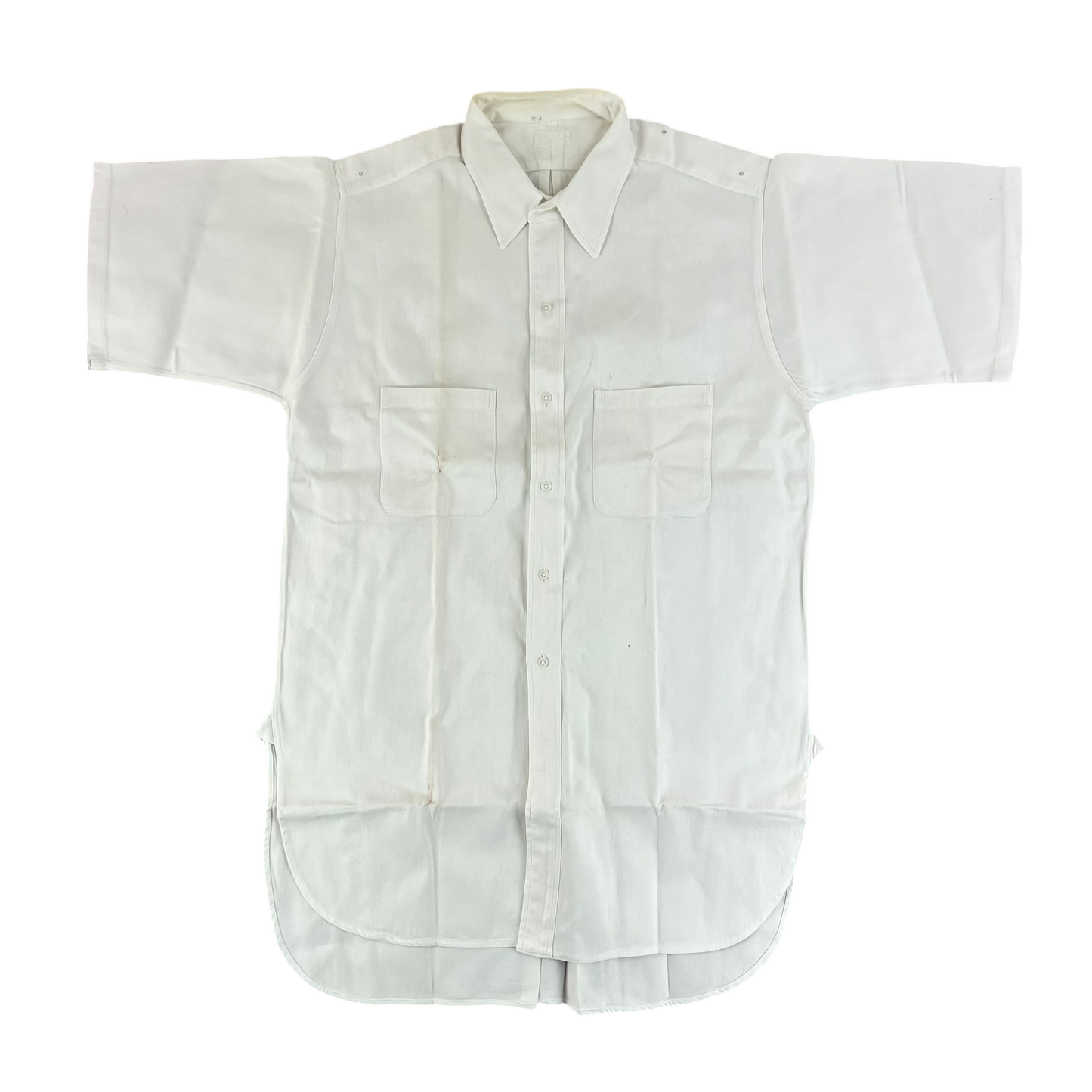 British Merchant Navy 50s Officer's Tropical Short Sleeve Shirt - Medium
