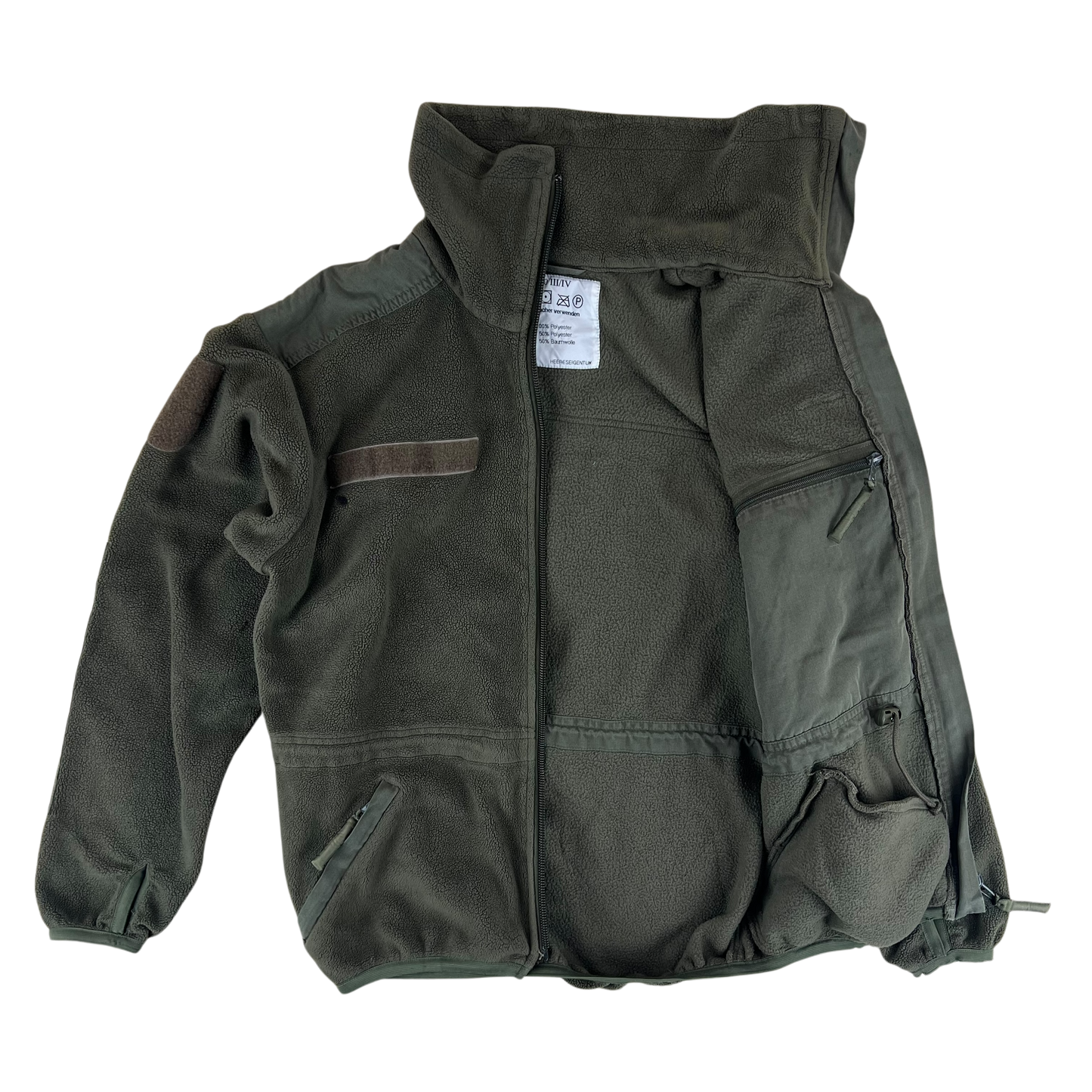 Austrian Army Olive Fleece Cardigan - Medium