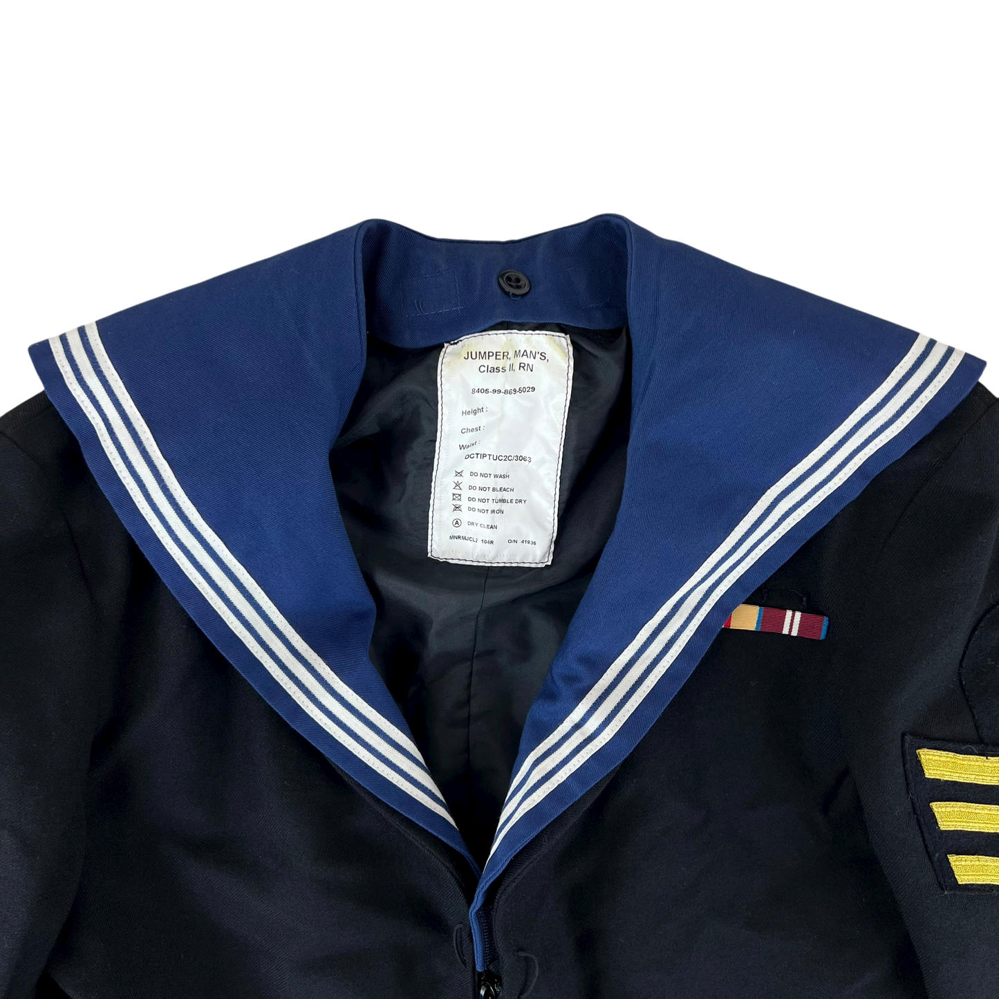 British Royal Navy Class II Jumper Sailor's Top - Large 104R