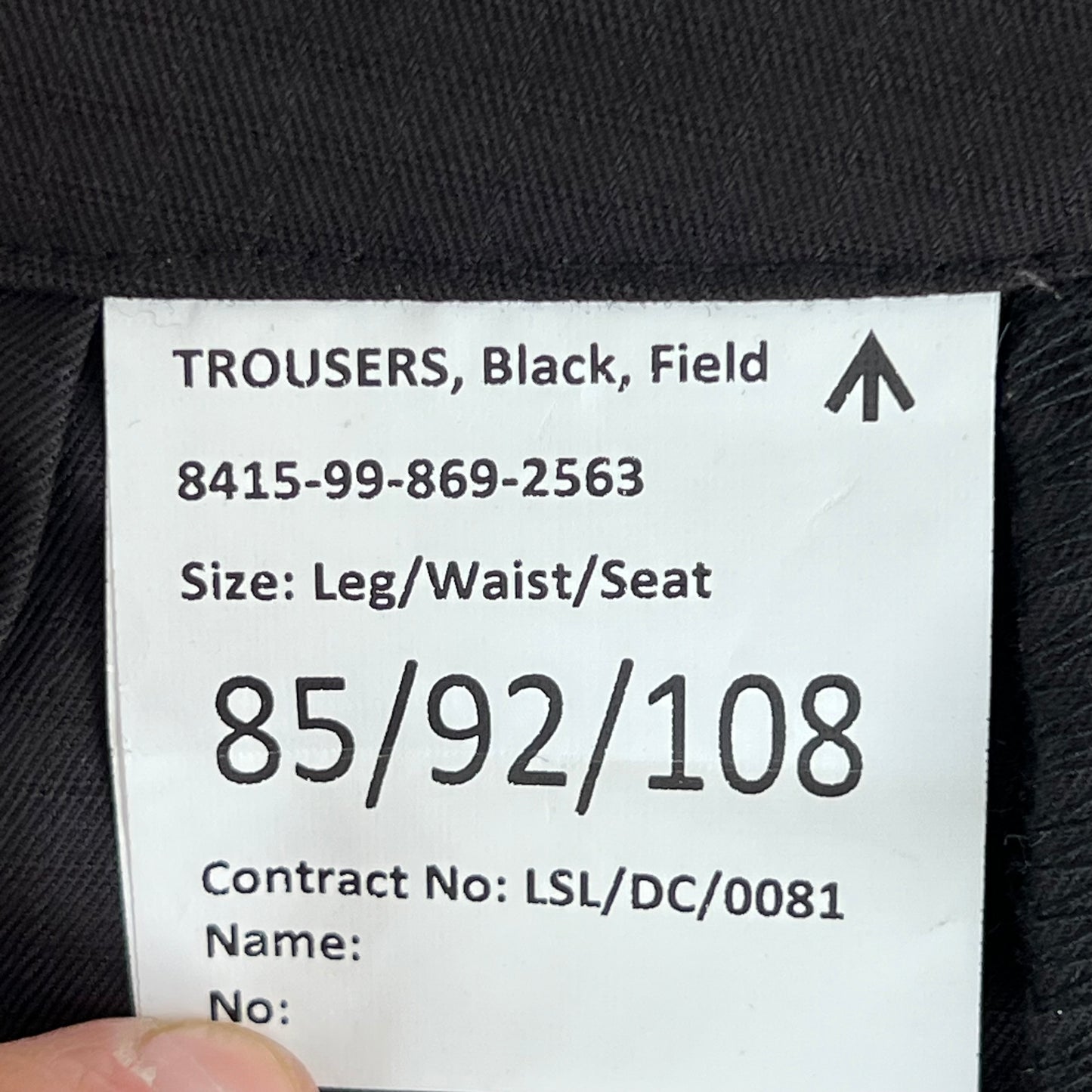 British Army SAS S95 Black Field Trousers - W35 L33