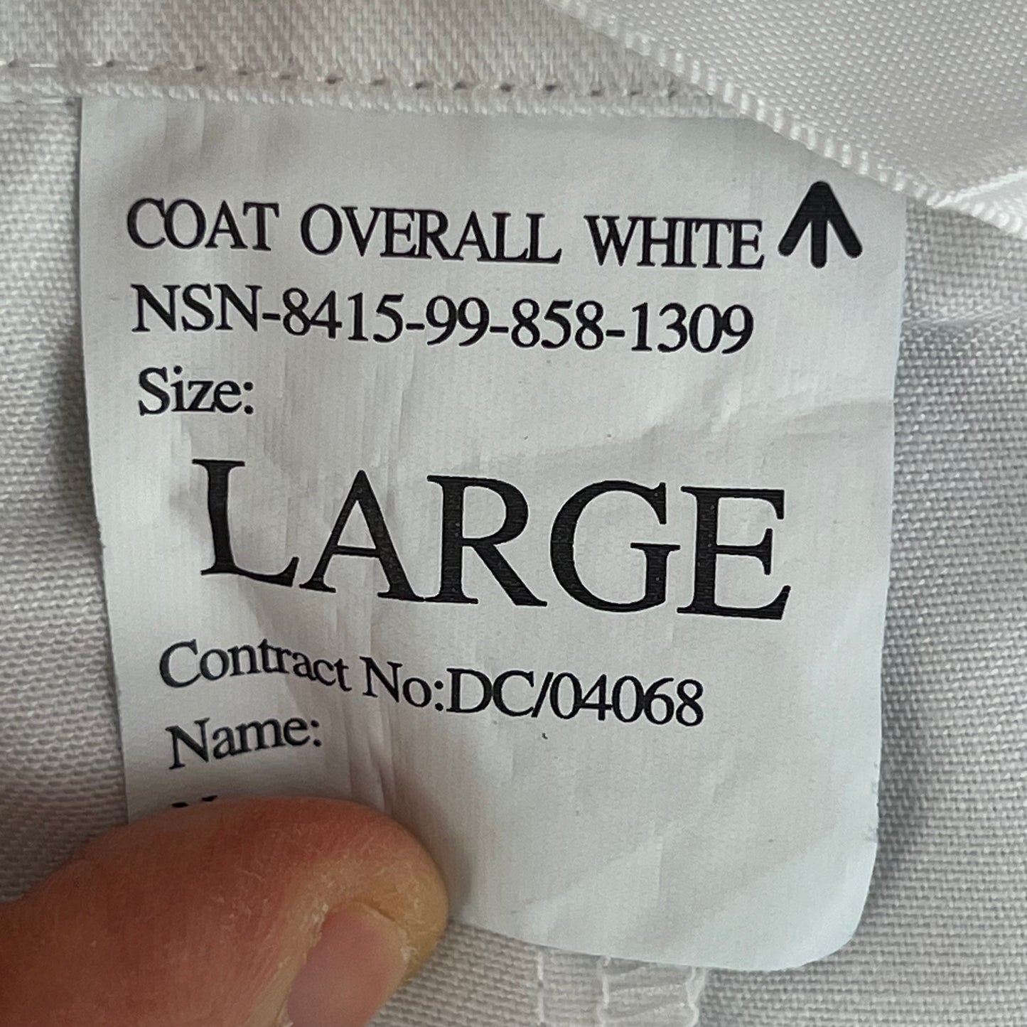British Royal Navy White Dust Coat Overall - Large