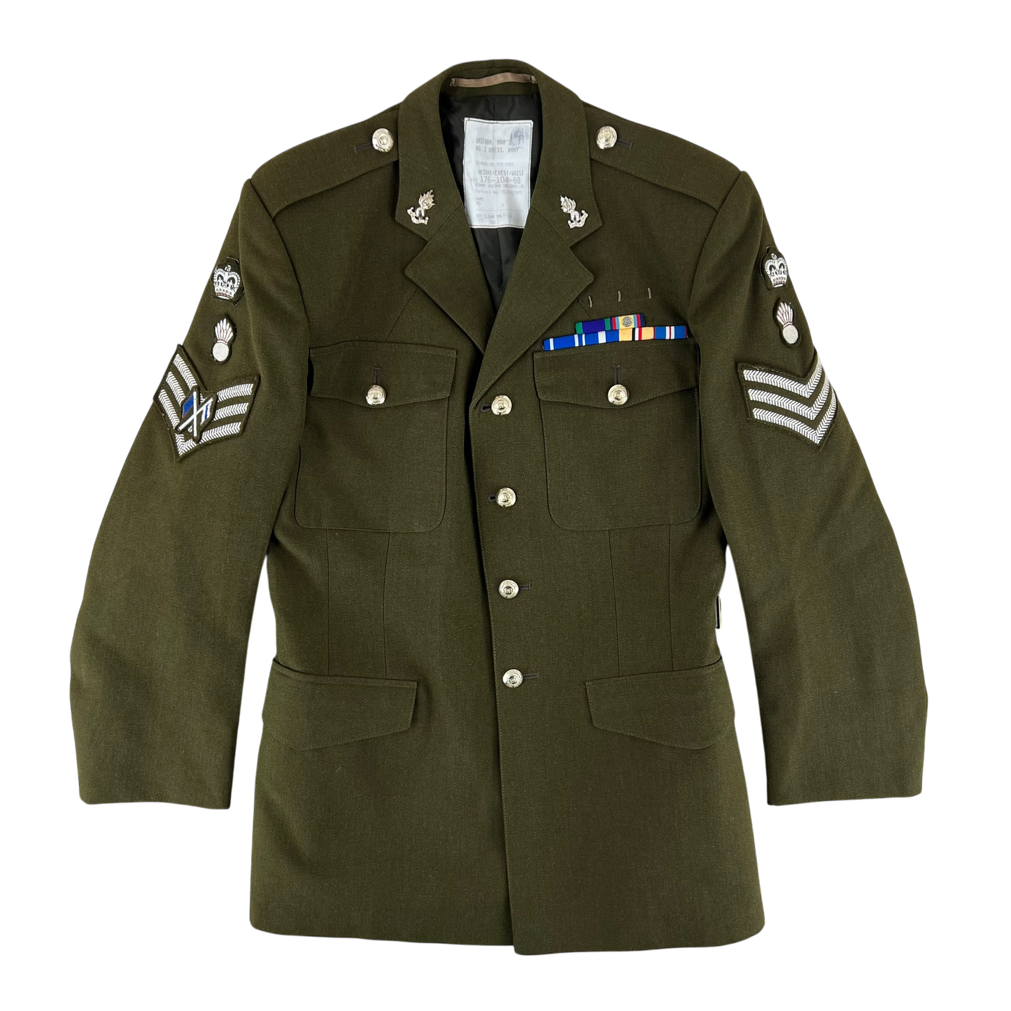 British Army Old Pattern No. 2 Olive Green Dress Jacket - Royal Engineers - Large 176/104