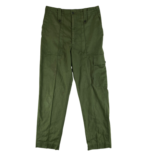 British Army Olive Green Fatigue Work Trousers - W31 L30