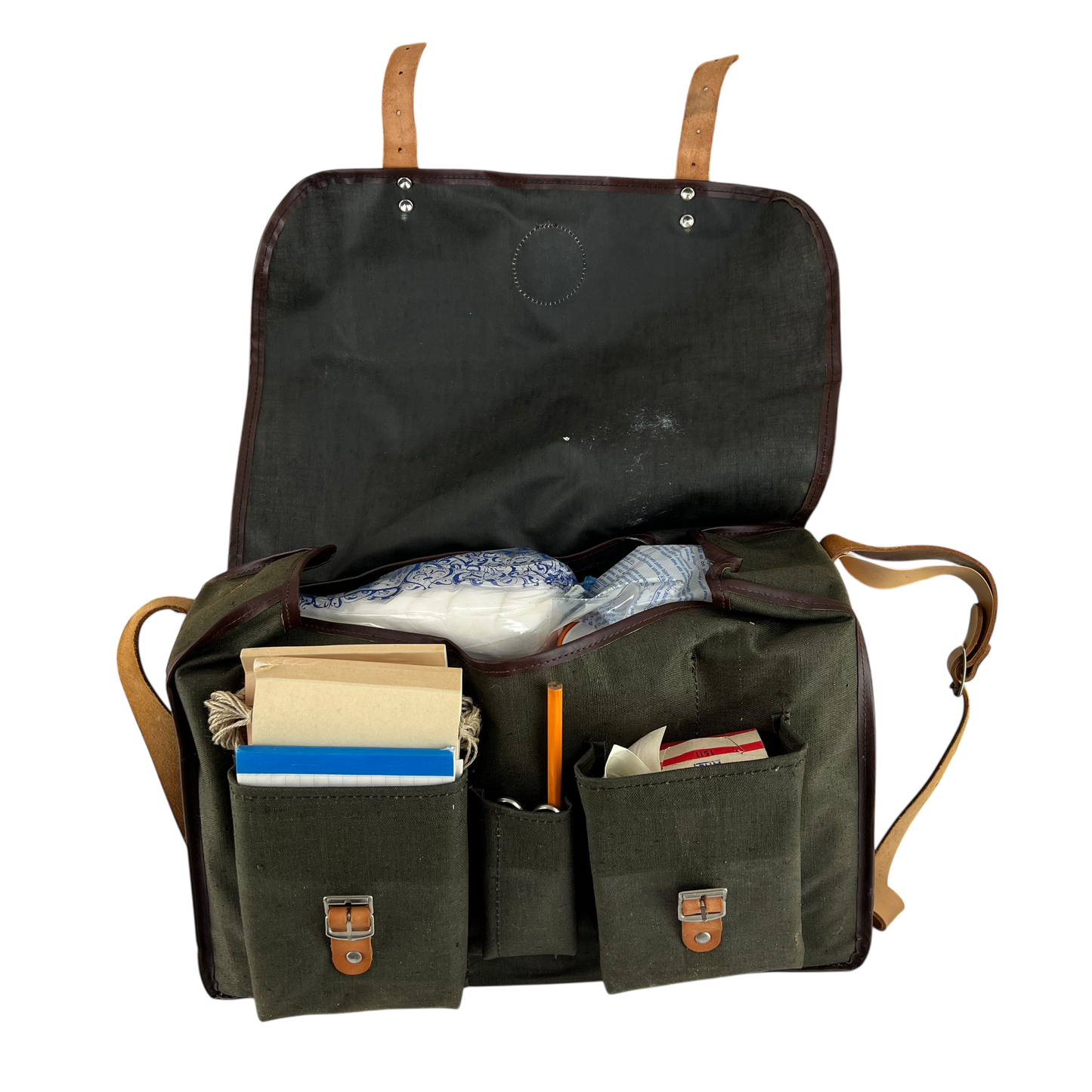 Finnish Civil Defence Vintage Medical Kit Bag w/ Supplies