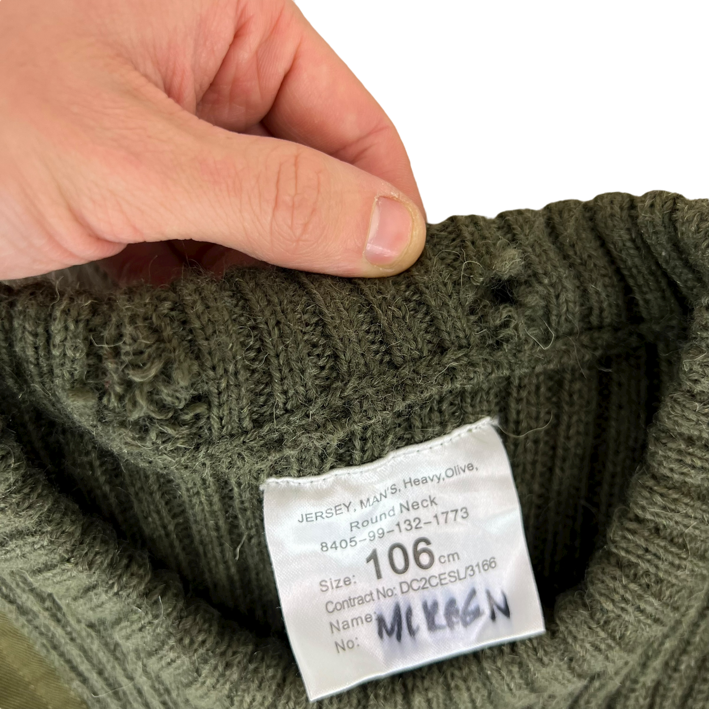 British Army Olive Green Pullover Jumper - Large 106cm
