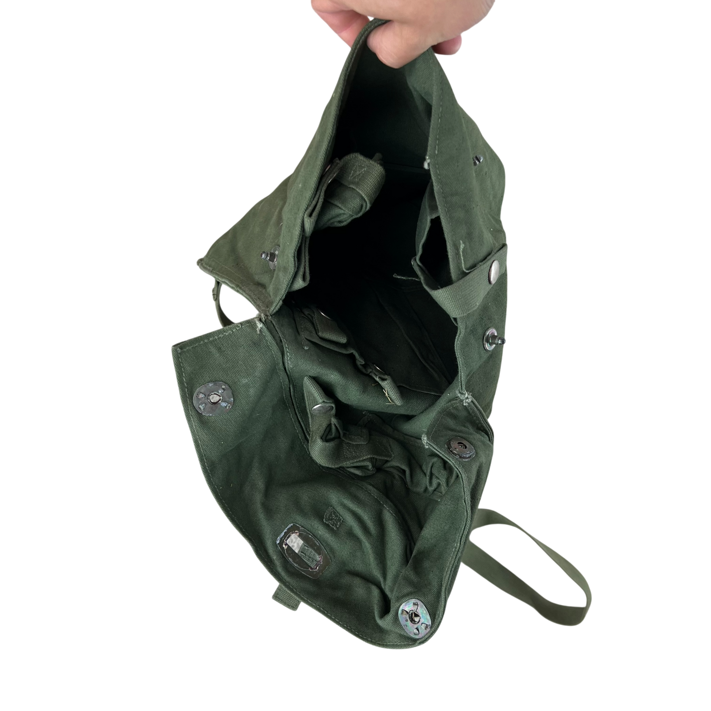 Swedish Army M51 Bag Gas Mask Haversack Olive Green Canvas