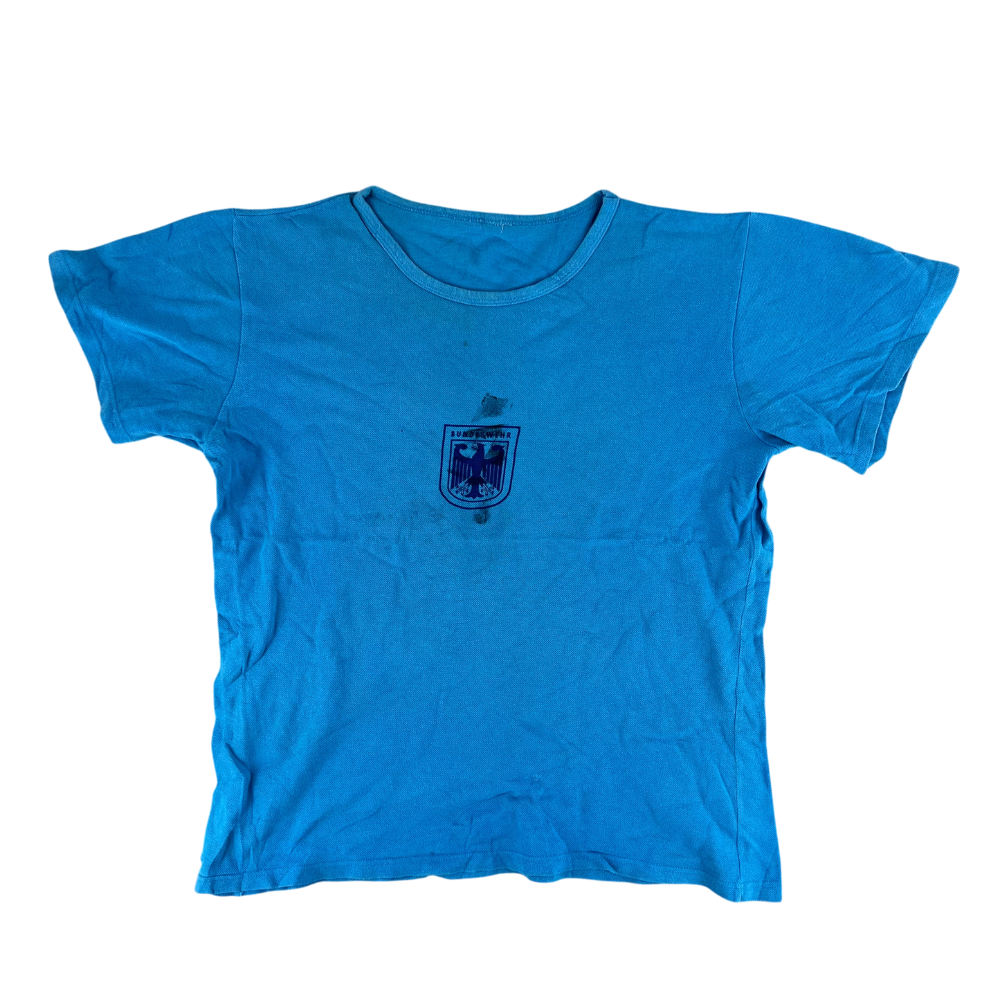 West German Army 70s Blue Training T Shirt - Large