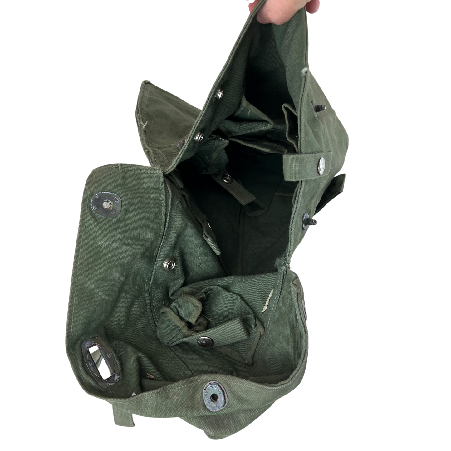 Swedish Army M51 Bag Gas Mask Haversack Olive Green Canvas