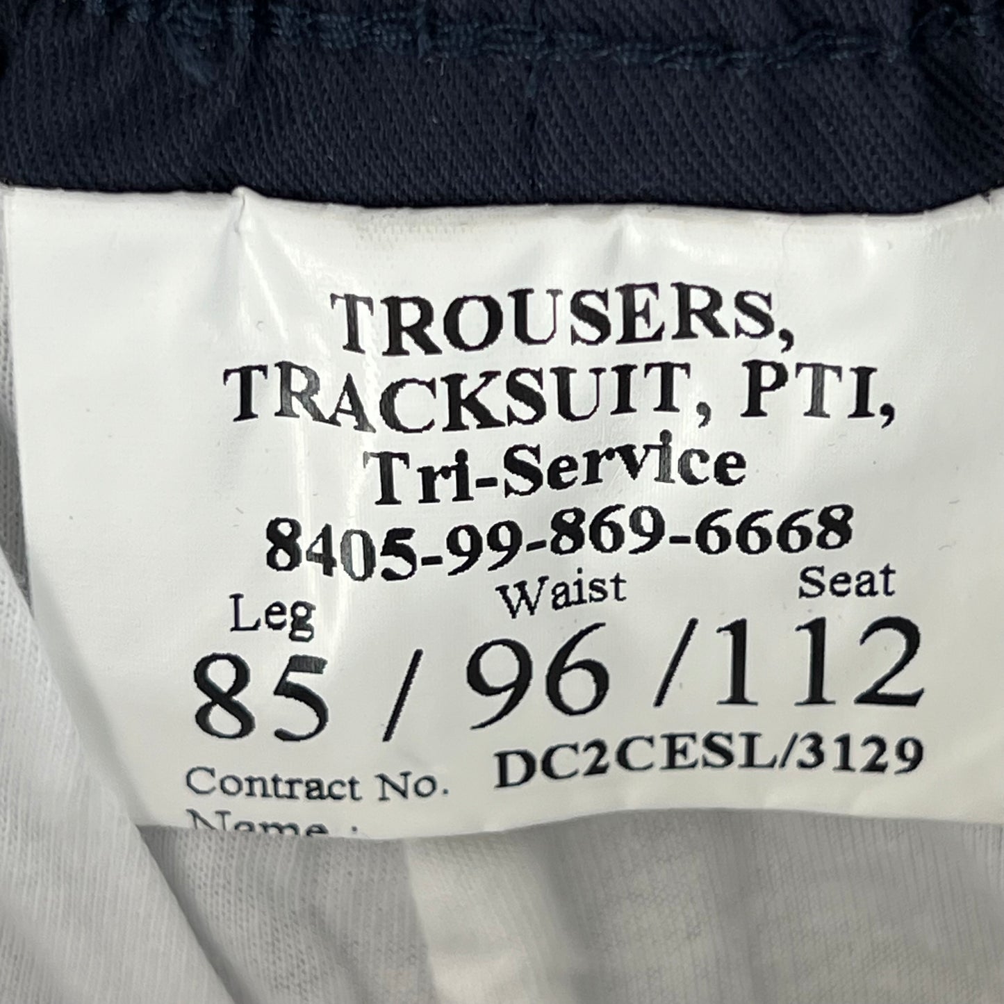 British Army / Tri-Services Navy Blue PTI Tracksuit Trousers - W37 L33
