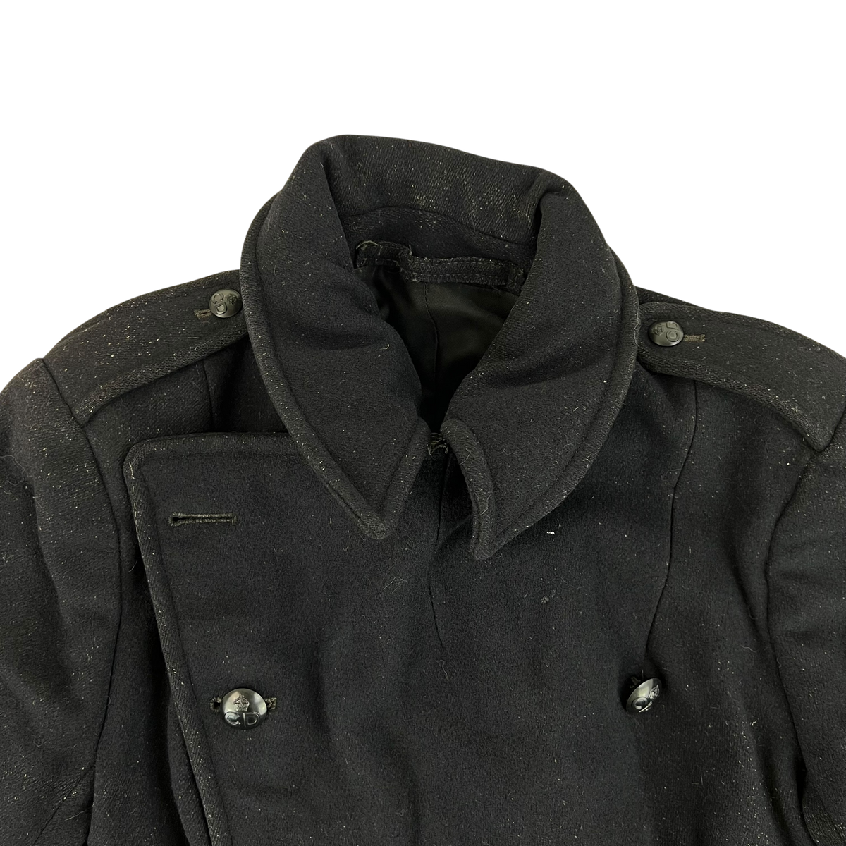 British Army 50s Civil Defence Black Greatcoat - Medium