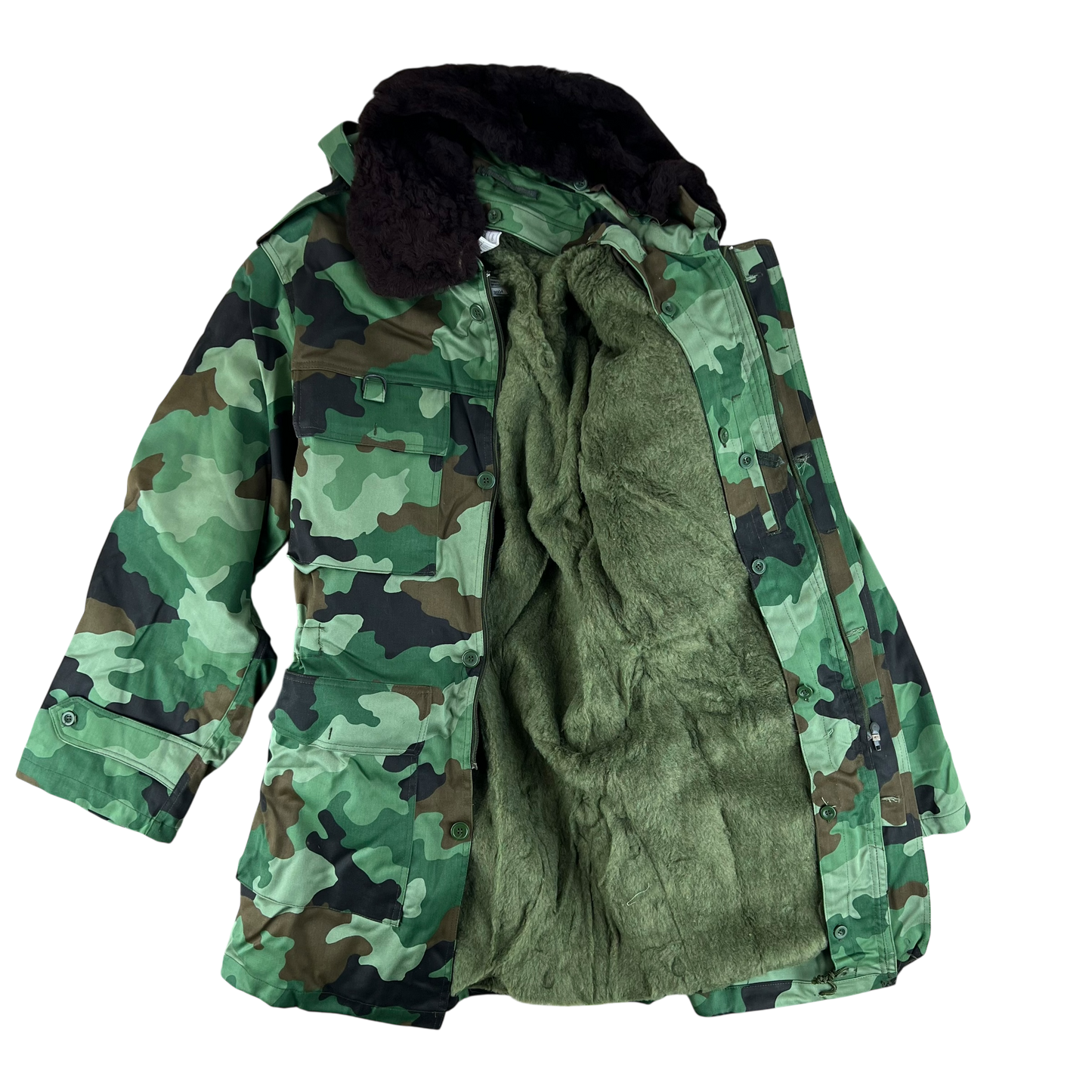 Serbian Army M93 Oak Leaf Camouflage Parka w/ Thermal Liner - Medium 178/100