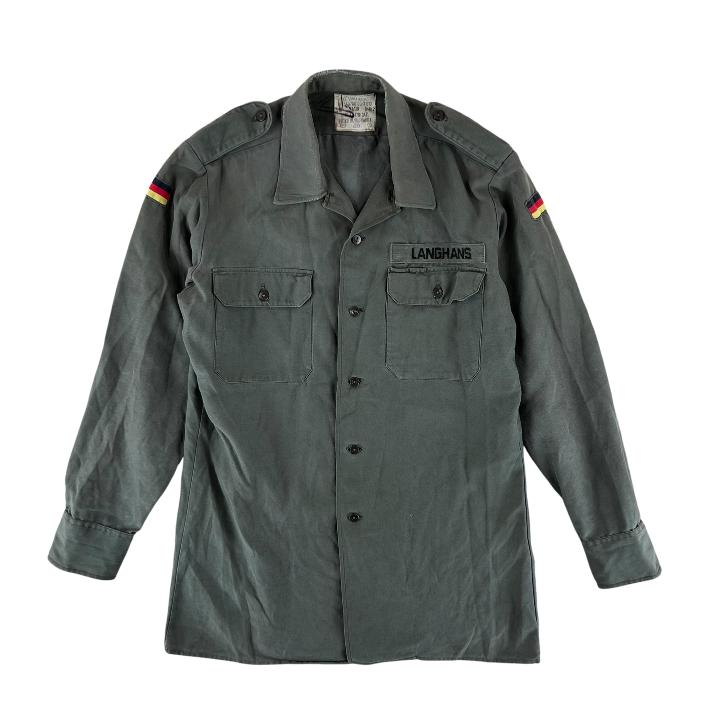 German Army Olive Green Long Sleeve Field Shirt - Medium GrNr 2