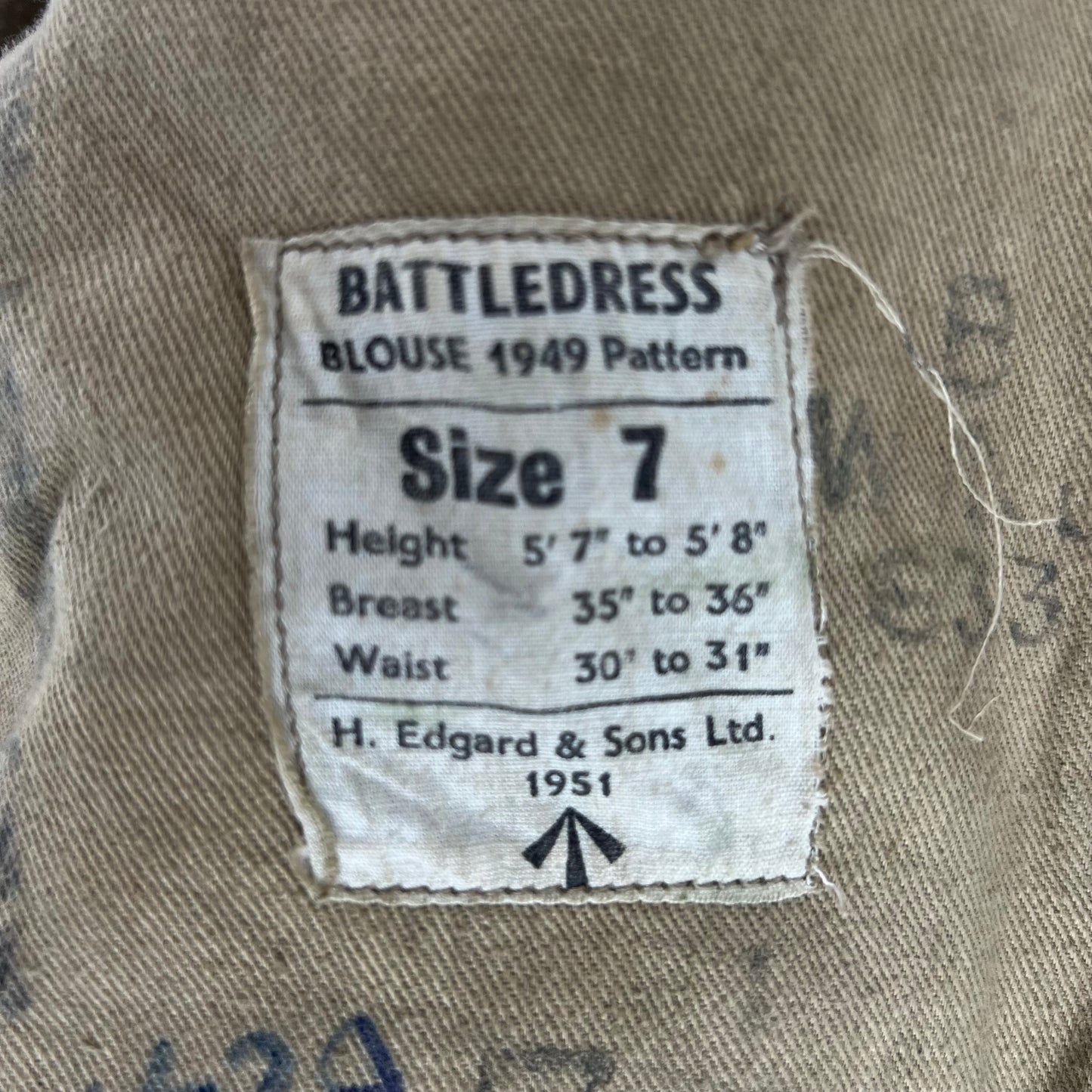 British Army 50s Khaki Ike 1949 Pattern Battle Dress Jacket - RAMC - Small SIZE 7