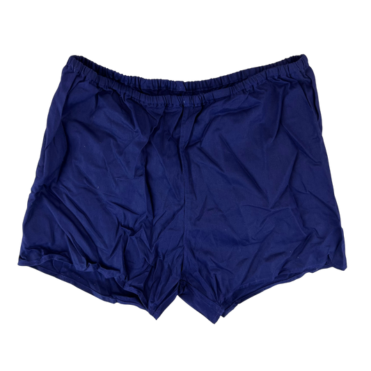 West German Army Cotton PT Navy Blue Swim Shorts - Small