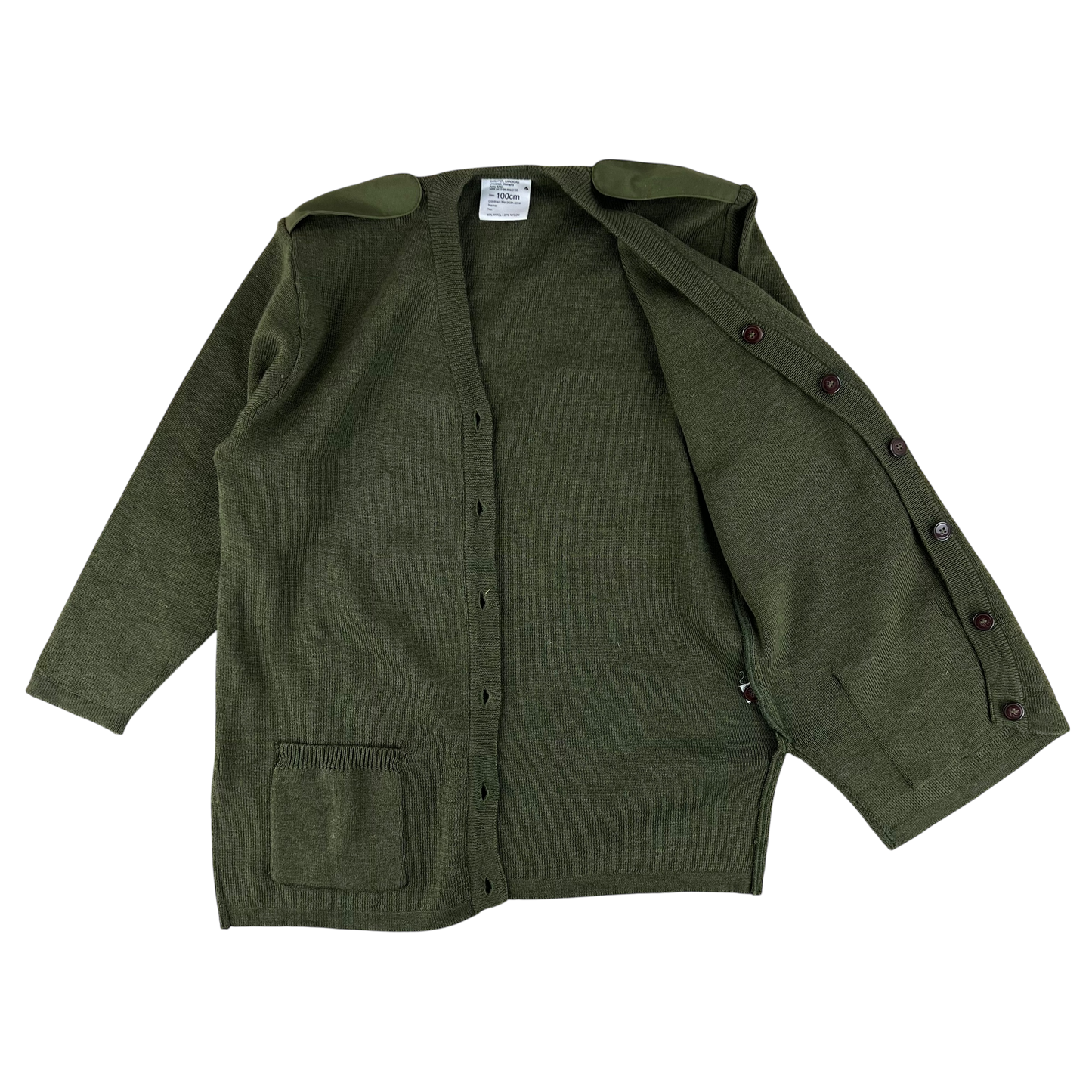 British Army Women's Olive Green Cardigan - Medium 100cm