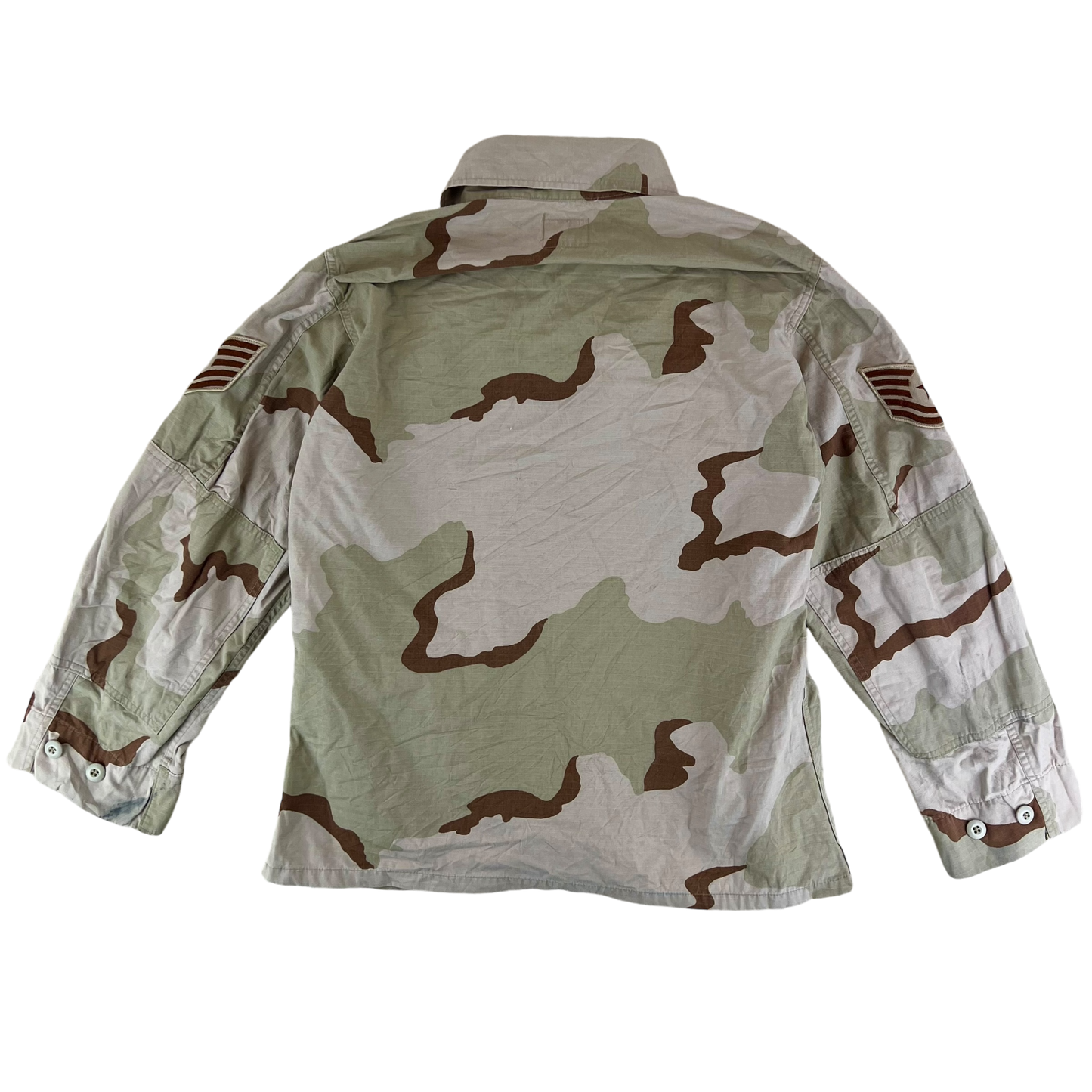 US Air Force Tri-Colour Desert "Coffee Stain" Camo Combat Jacket Ripstop w/ Patches - Large