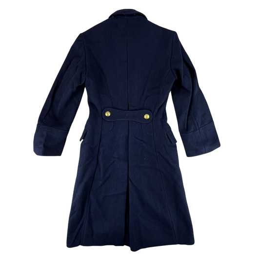 Romanian People's Navy 80's Blue Wool Greatcoat - Small