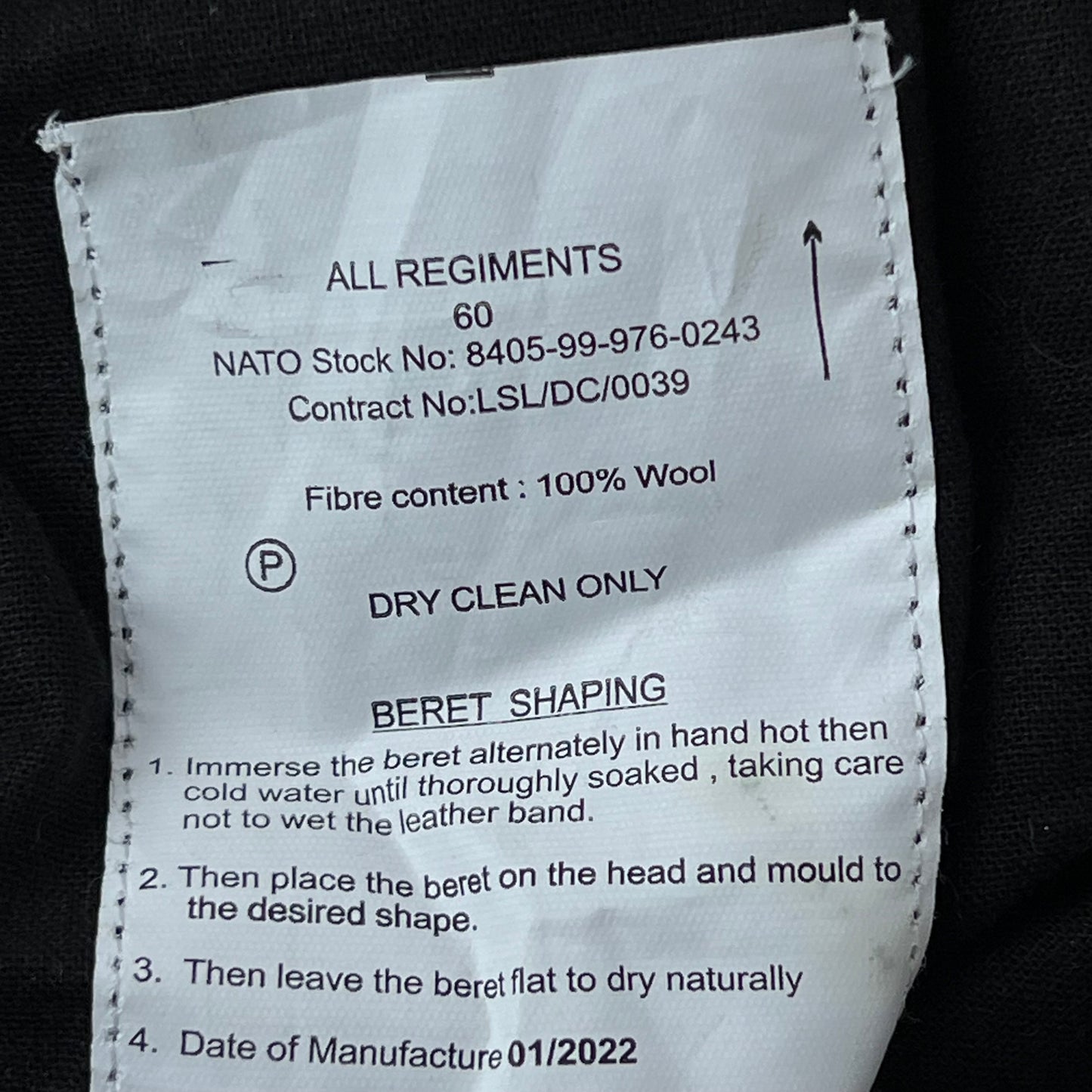 British Army Beret w/ Badge - NISGS - Large 60cm