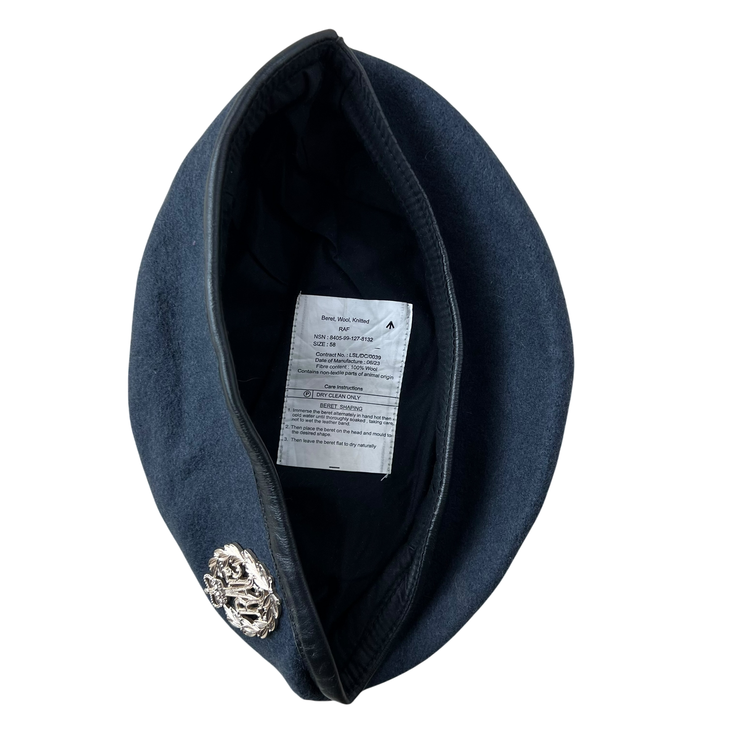 British RAF Beret w/ Badge - Medium 58cm