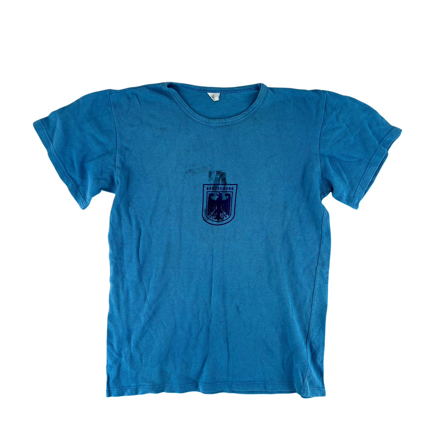 West German Army 70s Blue Training T Shirt - Medium