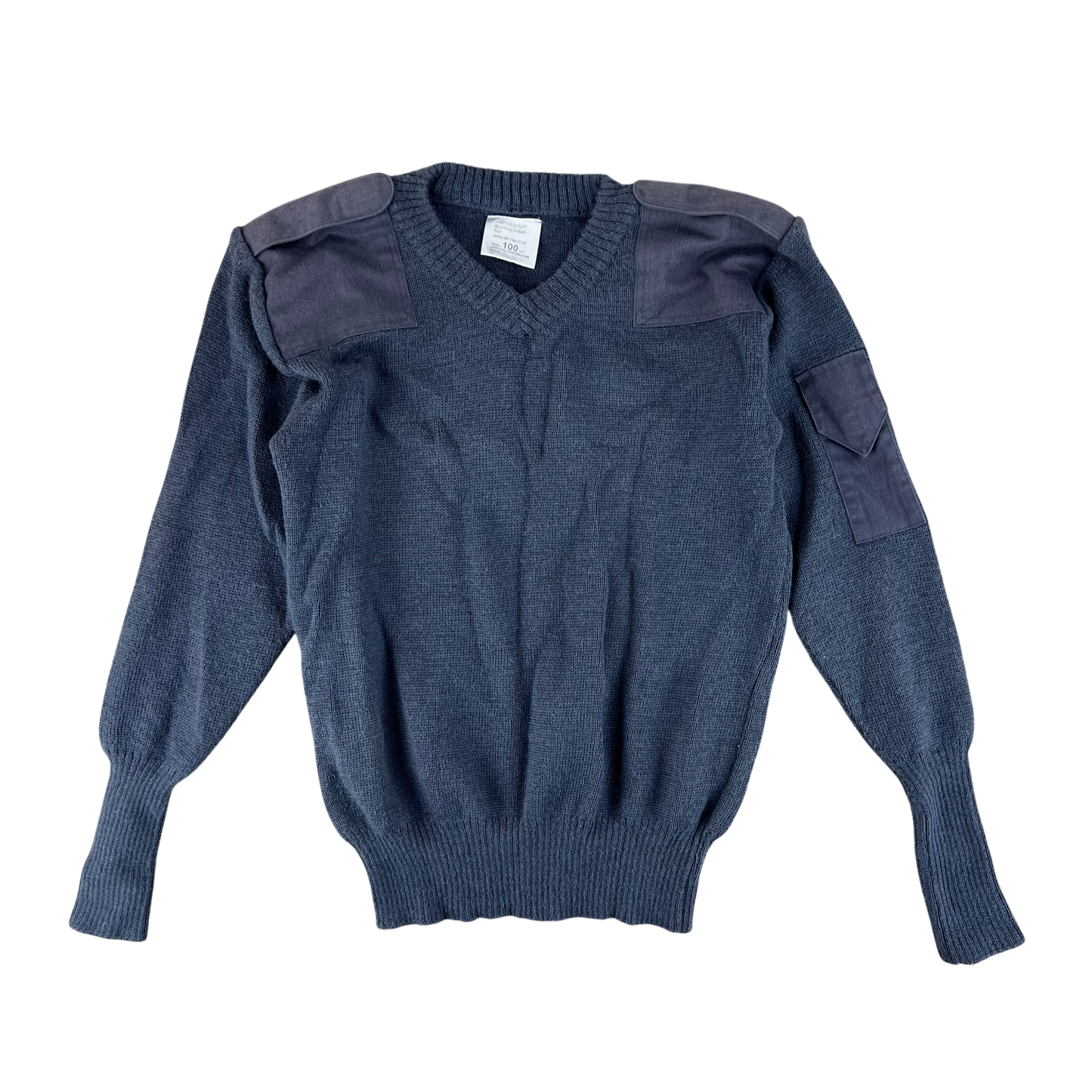 British RAF Wool V Neck Pullover Jersey Jumper - Medium 100cm