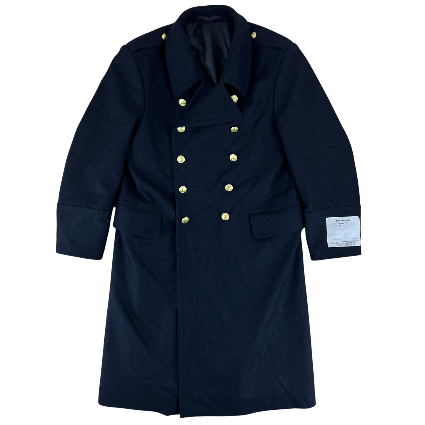 Finnish Navy Wool Blend Greatcoat - Medium