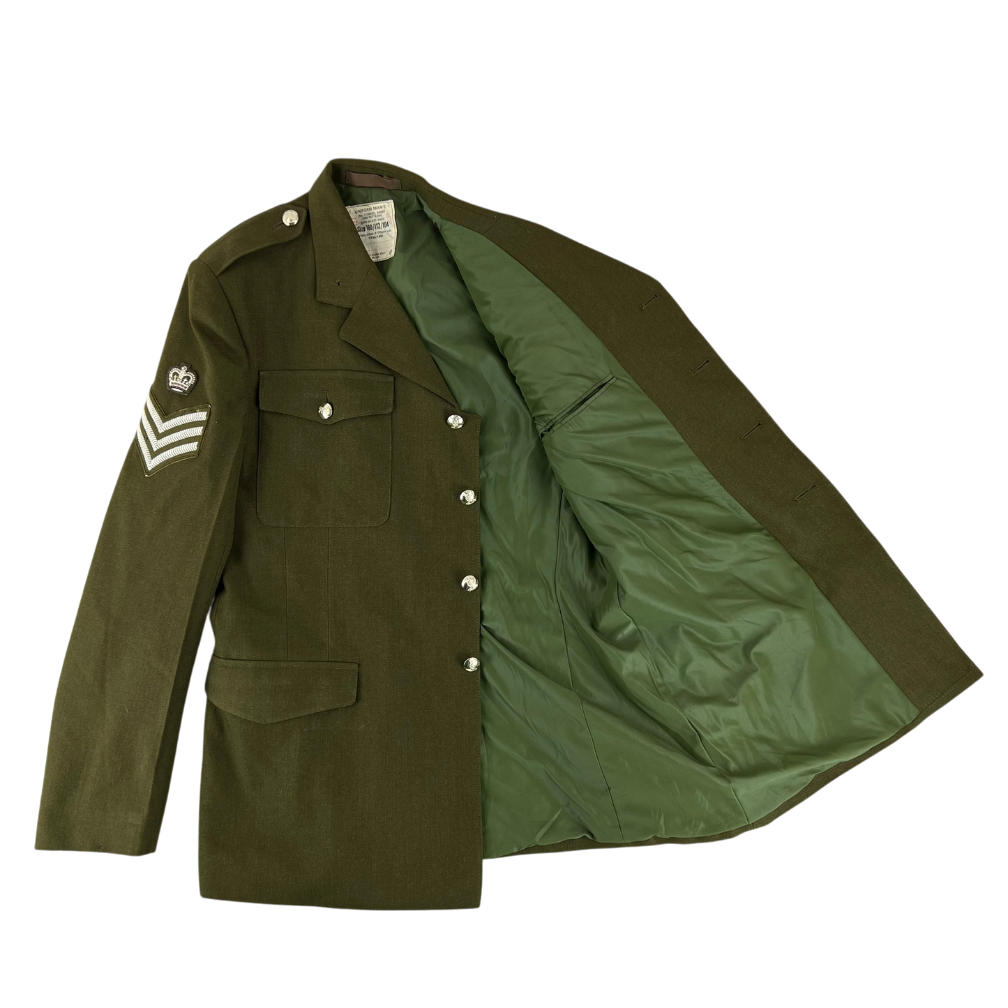 British Army 1980 Pattern No. 2 Olive Green Dress Jacket - RAPC - Large 180/112