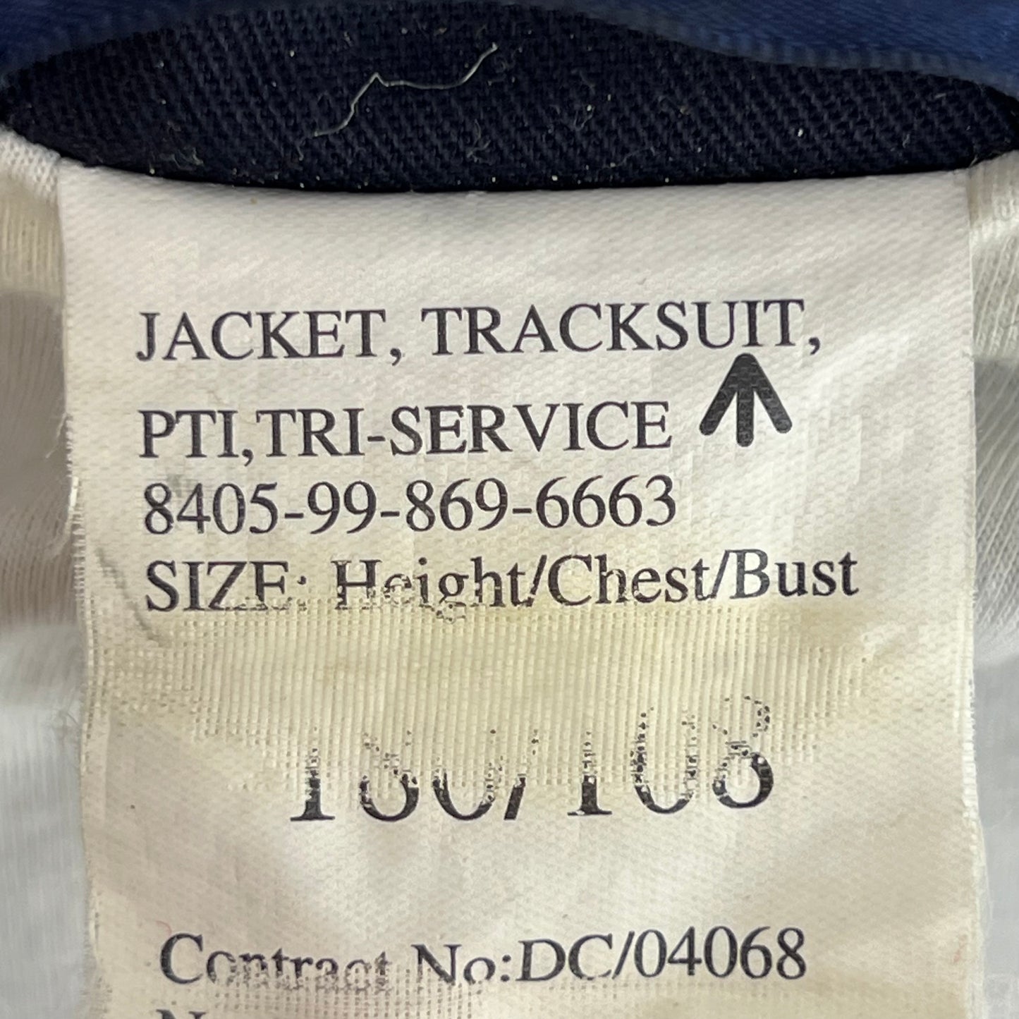 British Army / Tri-Services Navy Blue PTI Tracksuit Top Jacket - Large 180/108