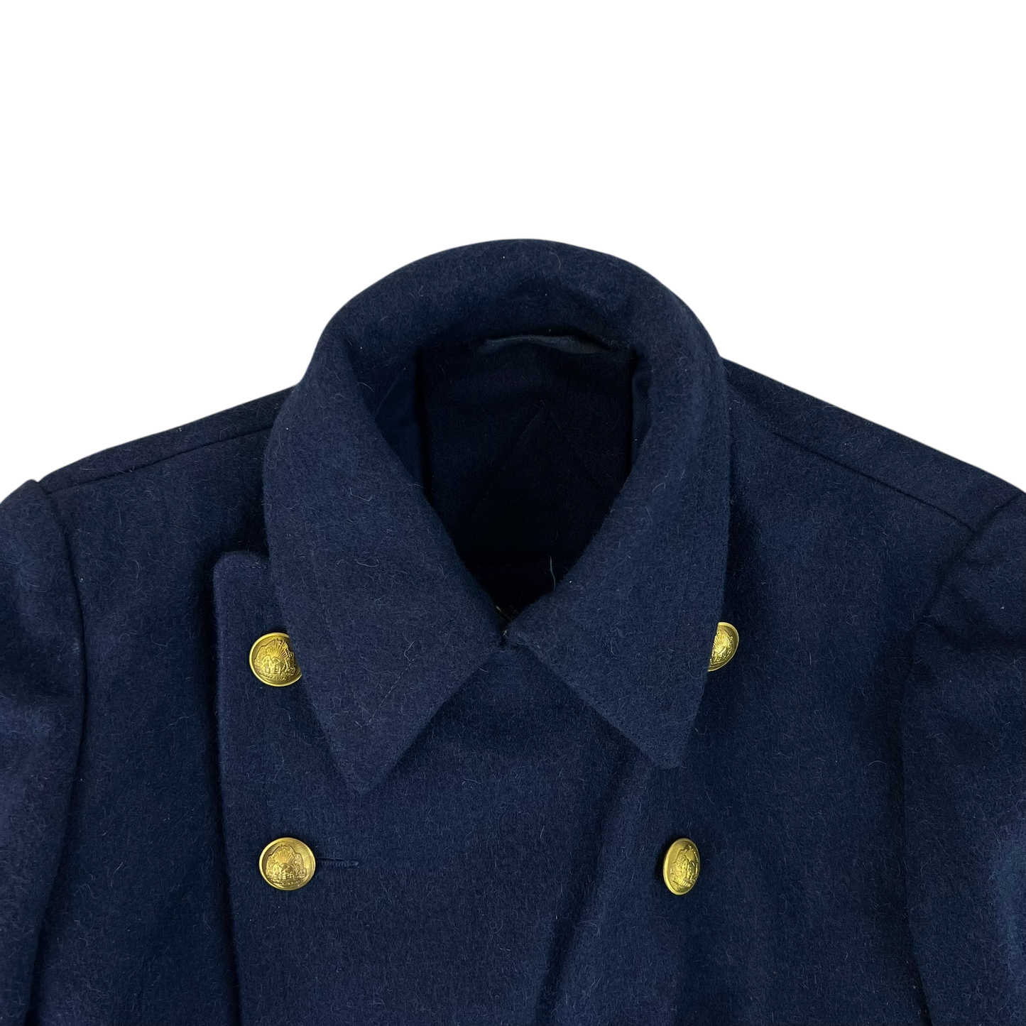 Romanian People's Navy 70s Blue Wool Greatcoat - Medium
