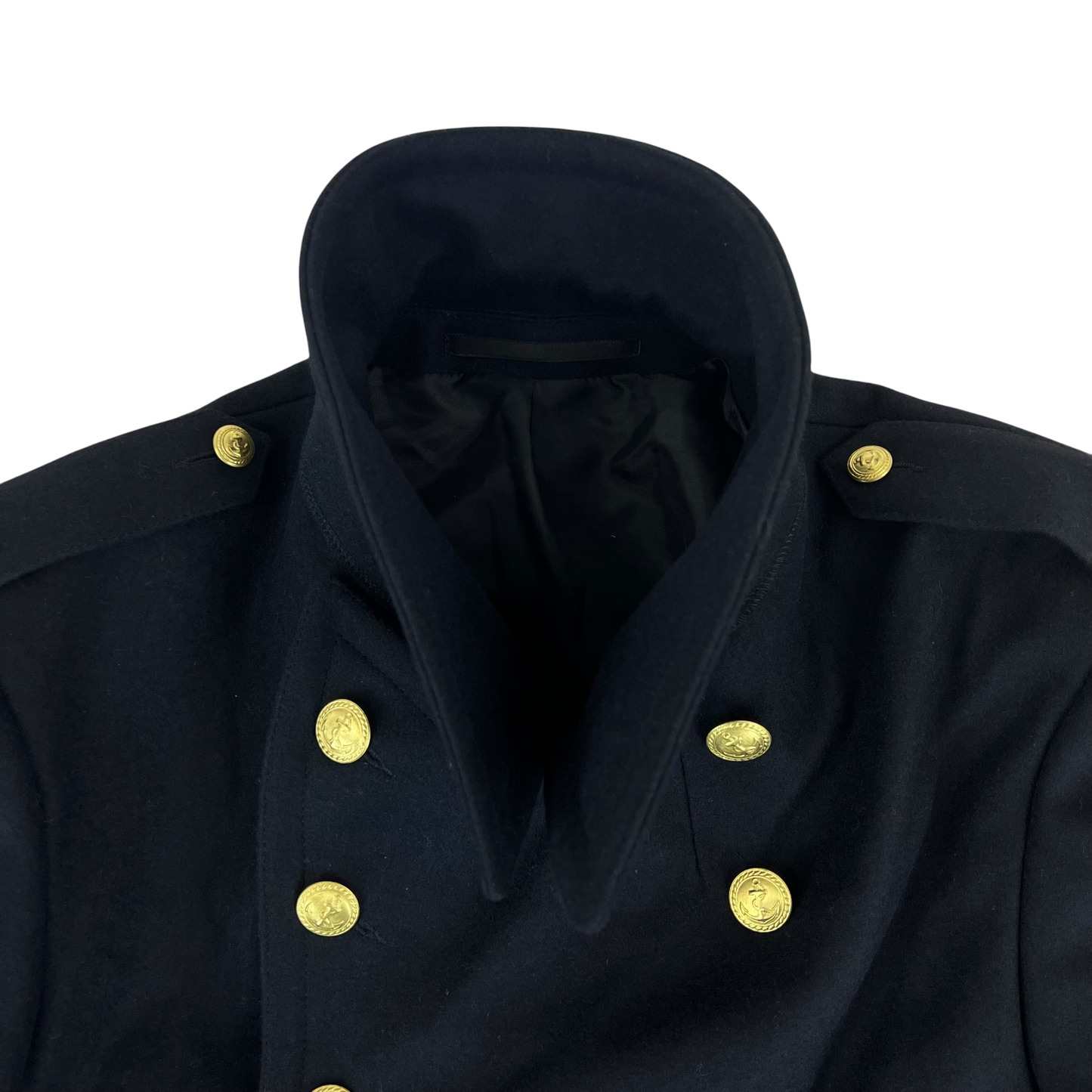 Finnish Navy Wool Blend Women's Greatcoat - Medium
